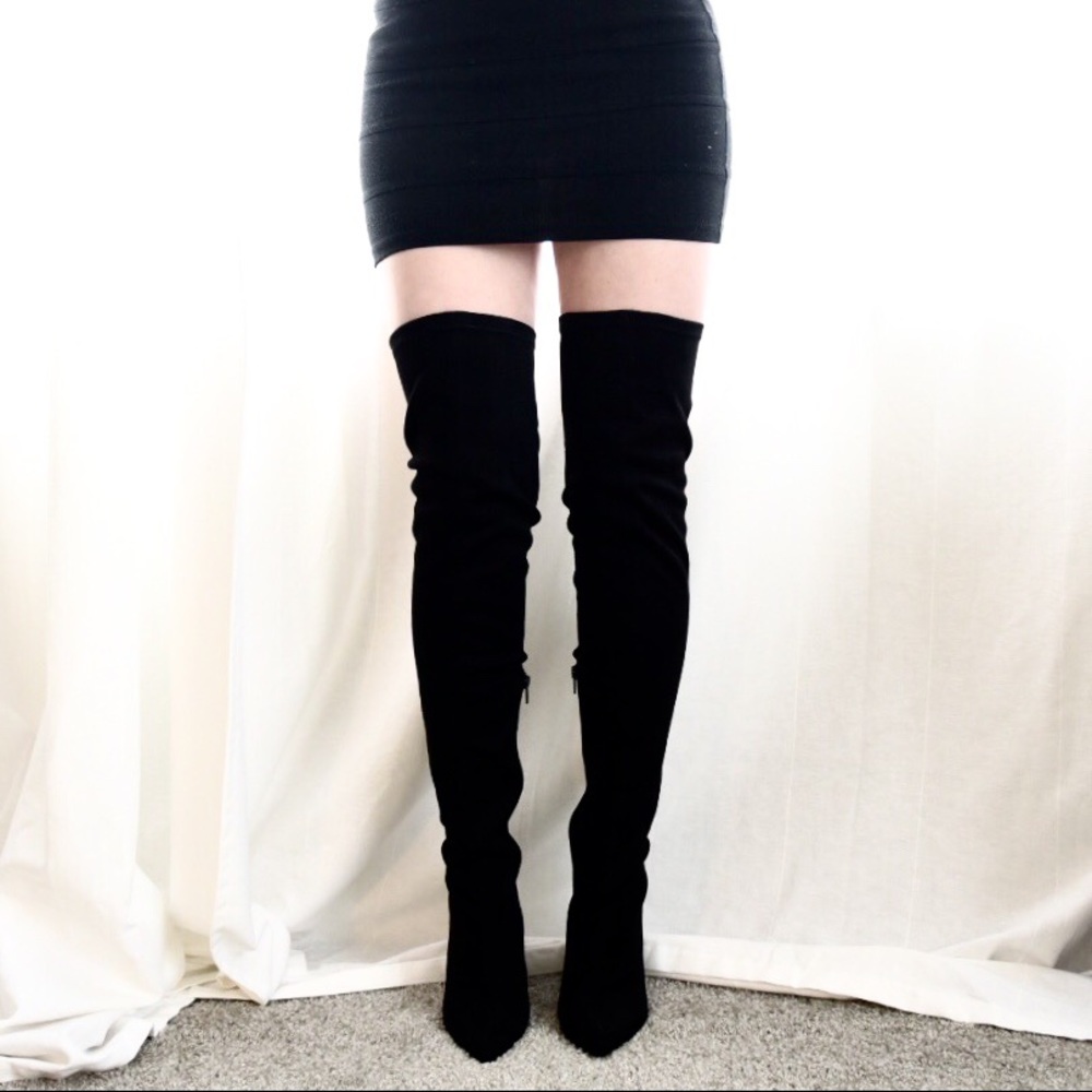 Black Thigh High Boots